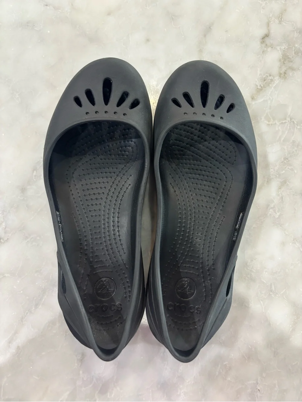 CROCS Women's Black Slip-On Ballet Flats